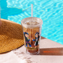Load image into Gallery viewer, Boba Clear Plastic Tumbler with Straw