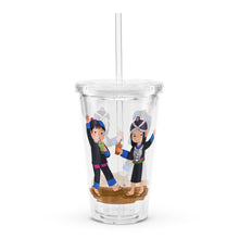 Load image into Gallery viewer, Boba Clear Plastic Tumbler with Straw
