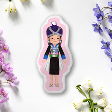 Load image into Gallery viewer, Purple Turban Girl Plushie Pillow