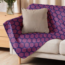 Load image into Gallery viewer, Red and Blue Elephant Footprint Sherpa Blanket