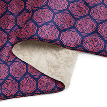 Load image into Gallery viewer, Red and Blue Elephant Footprint Sherpa Blanket
