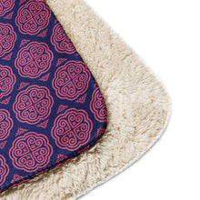 Load image into Gallery viewer, Red and Blue Elephant Footprint Sherpa Blanket