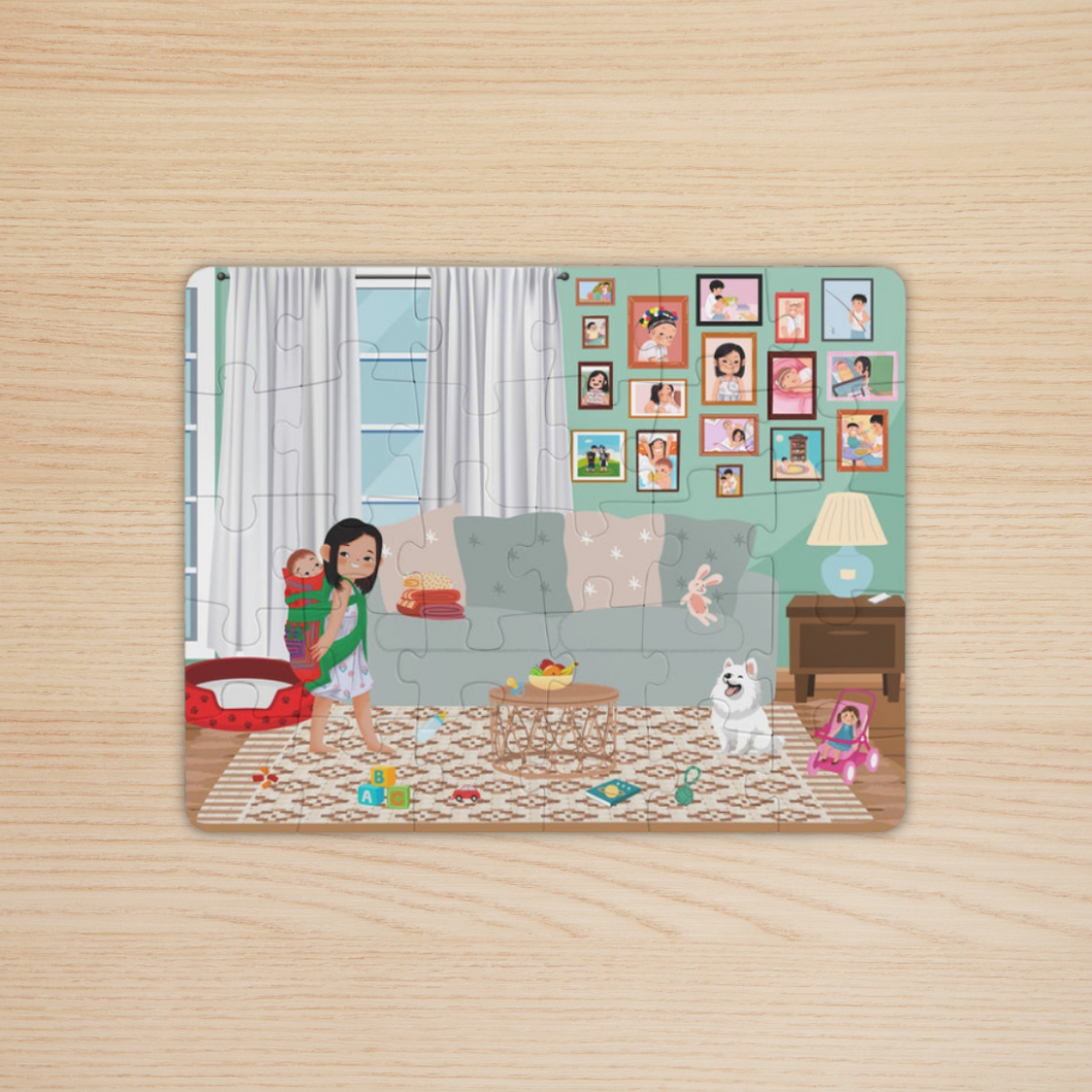 Girl in Modern Livingroom Jigsaw Puzzle, 30-Piece