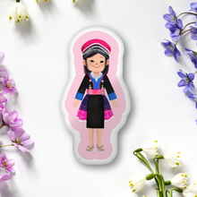 Load image into Gallery viewer, Hmong Leeg Girl Plushie Pillow
