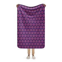 Load image into Gallery viewer, Red and Blue Elephant Footprint Sherpa Blanket
